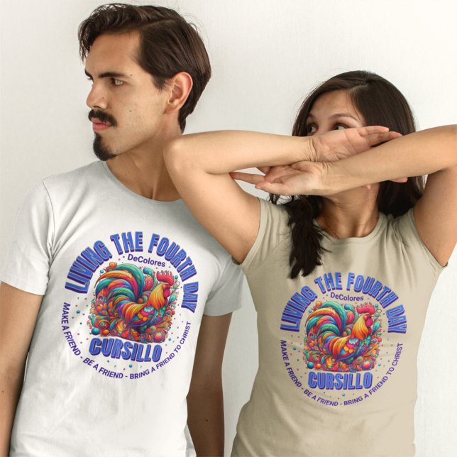 Living The Fourth Day Cursillo DeColores Rooster T-Shirt (Creator Uploaded)