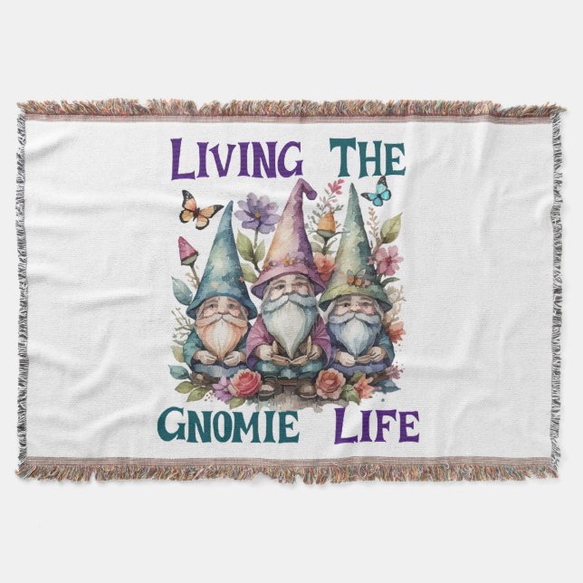 Living The Gnome Life Throw Blanket (Front)