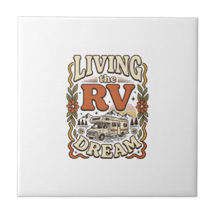 Living the RV Dream Vintage Camping Shirt Design_1 Tile