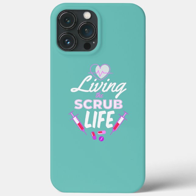 Living The Scrub Life CNA Nurse Healthcare Worker Case-Mate iPhone Case (Back)