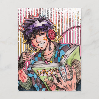 Living through manga postcard