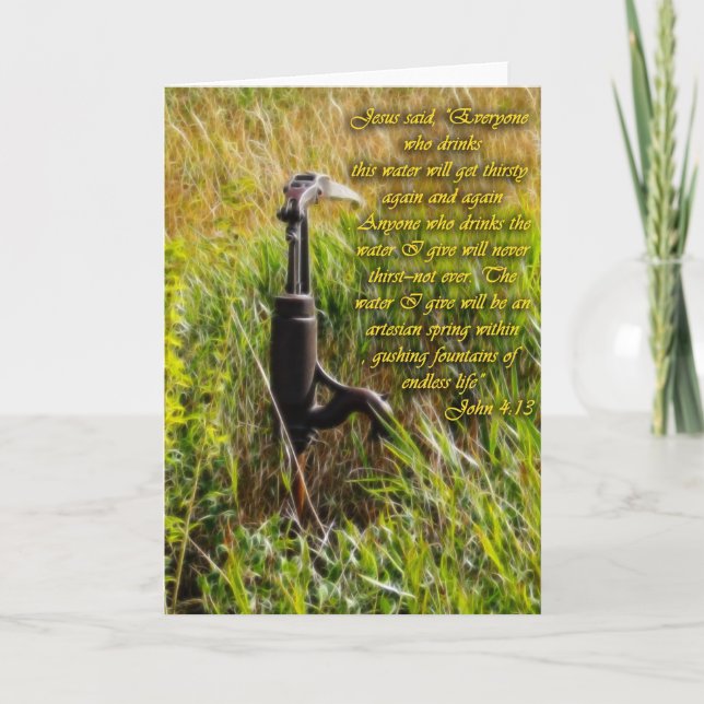 Living Water John 4 Inspirational Card (Front)