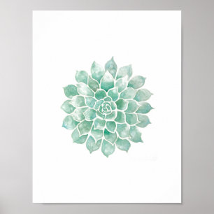 Living Watercolors: Blue-Green Poster