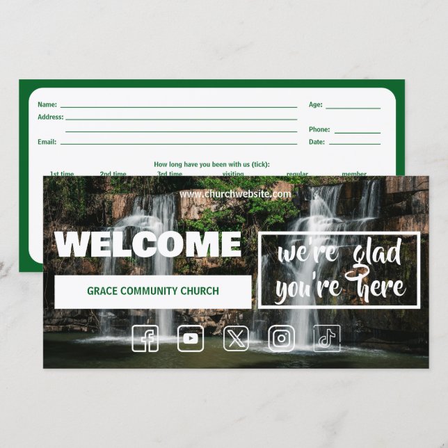 Living Waters Church Welcome Card (Front/Back)