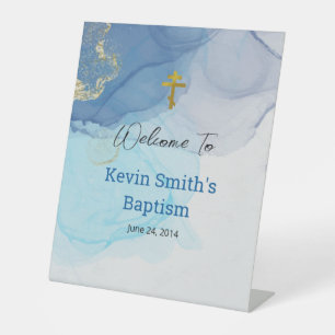 Living Waters Orthodox Christian Baptism Pedestal Sign