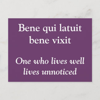 Living well - Ovid quote postcard