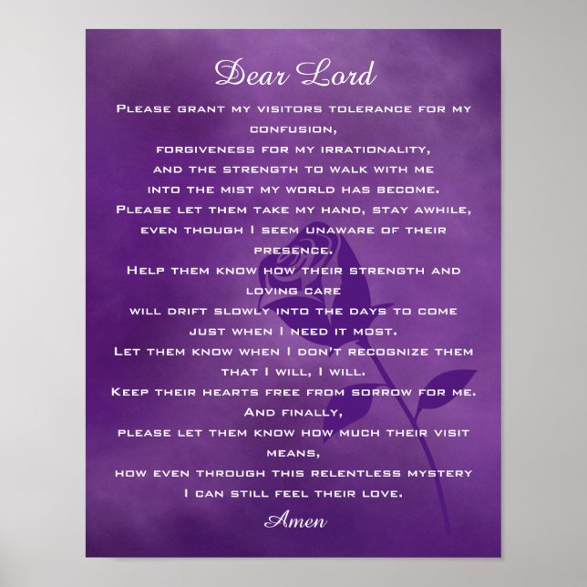 Living with Alzheimer's Prayer Poster (Front)