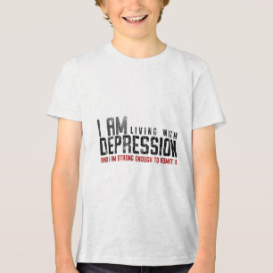 Living With Depression - Mind And Mental Health Aw Tri-Blend Shirt