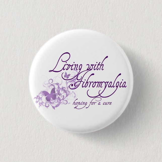 Living with Fibromyalgia 3 Cm Round Badge (Front)
