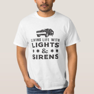 Living With Lights Paramedic Ambulance EMS Funny T-Shirt