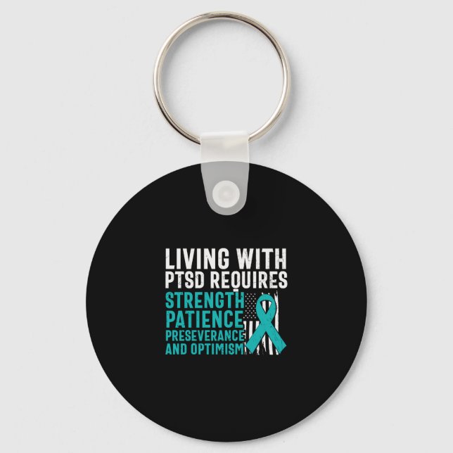 Living With PTSD Key Ring (Front)