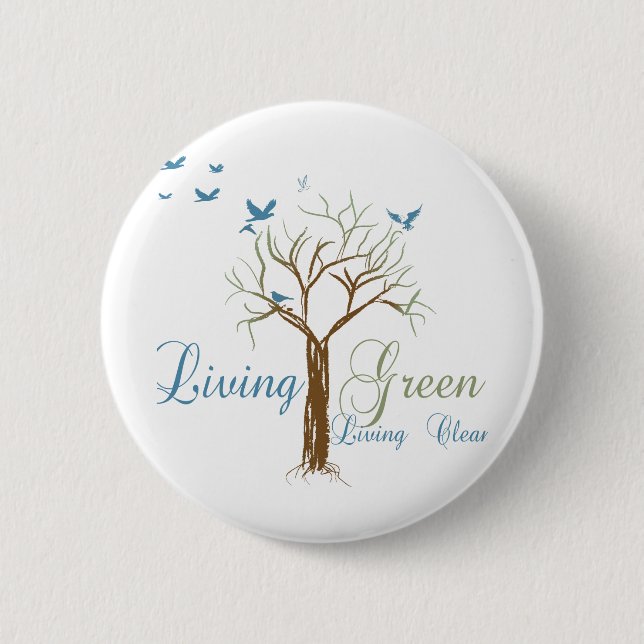 LivingGreen 6 Cm Round Badge (Front)