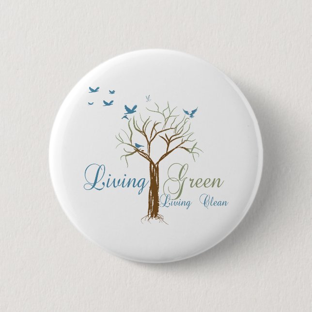 LivingGreen 6 Cm Round Badge (Front)