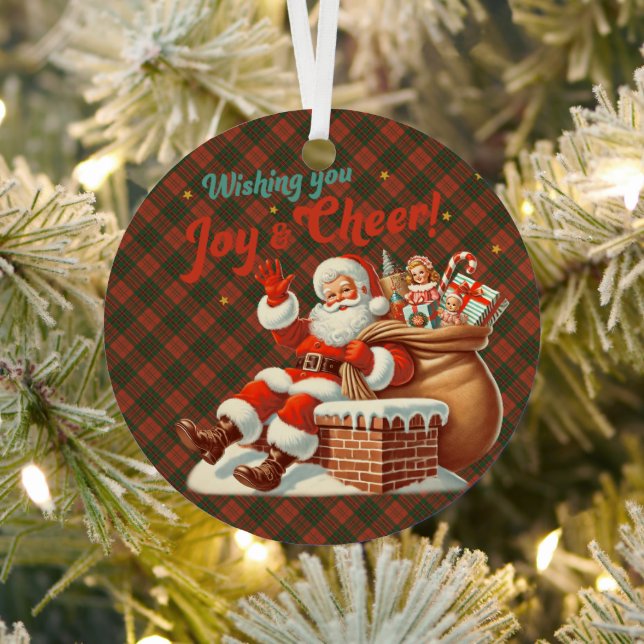 Livingston Ancient Scottish Tartan Christmas Metal Tree Decoration (Insitu)