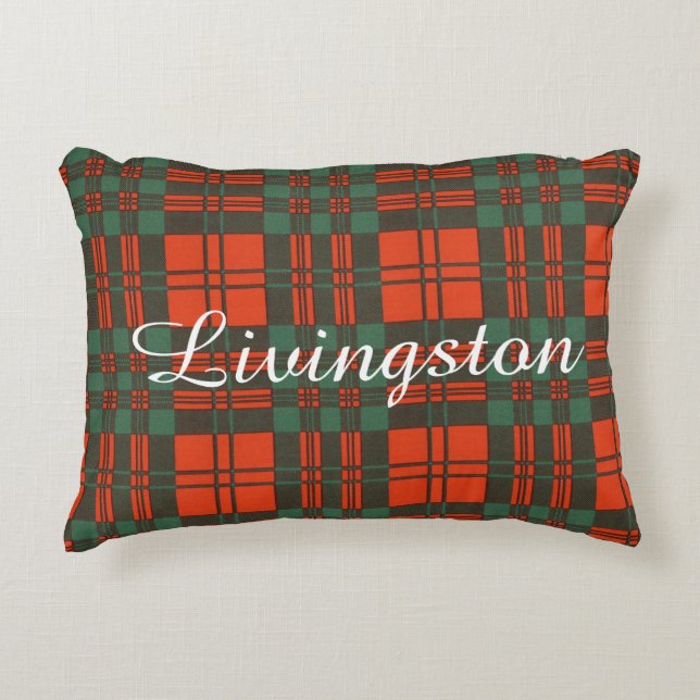 Livingston clan Plaid Scottish tartan Decorative Cushion (Front)