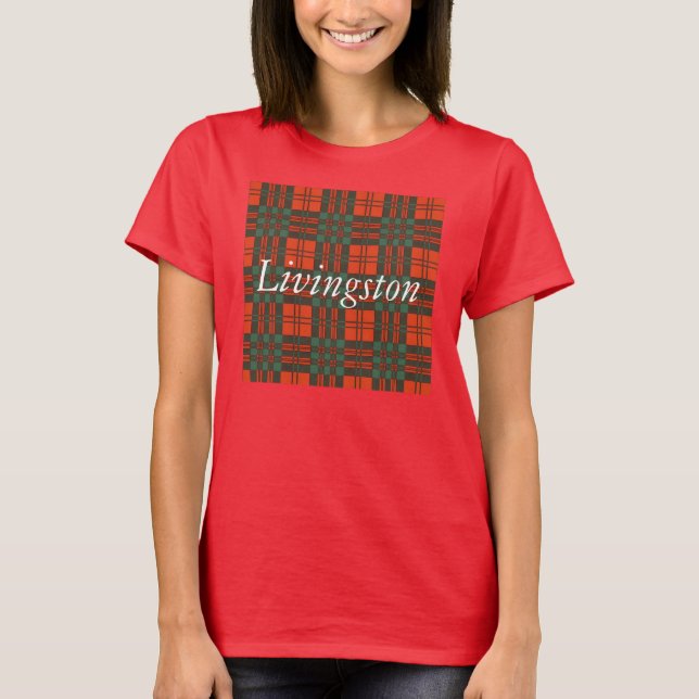 Livingston clan Plaid Scottish tartan T-Shirt (Front)