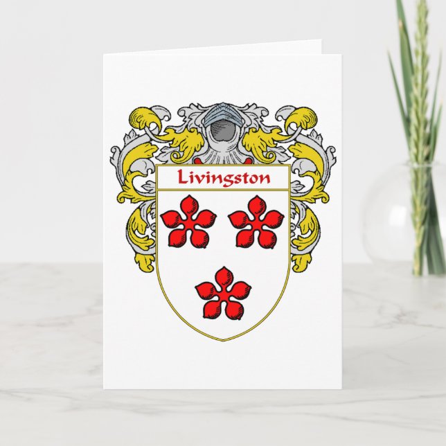 Livingston Coat of Arms (Mantled) Holiday Card (Front)