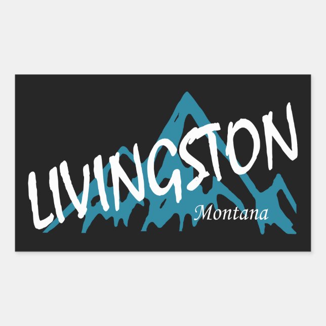 Livingston Montana Mountain Rectangular Sticker (Front)