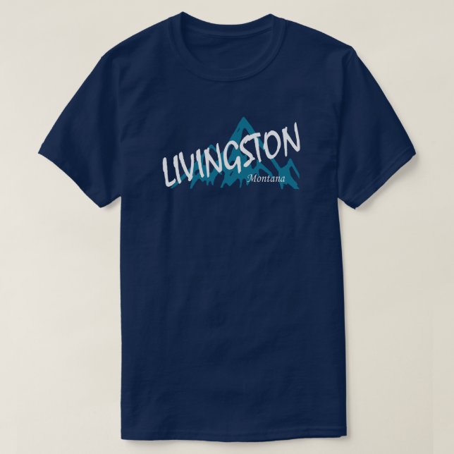Livingston Montana Mountain T-Shirt (Design Front)