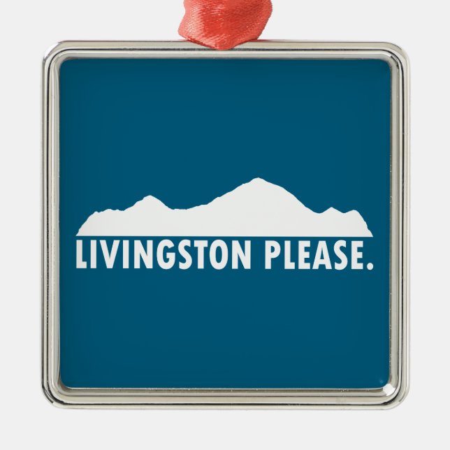Livingston Montana Please Metal Tree Decoration (Front)