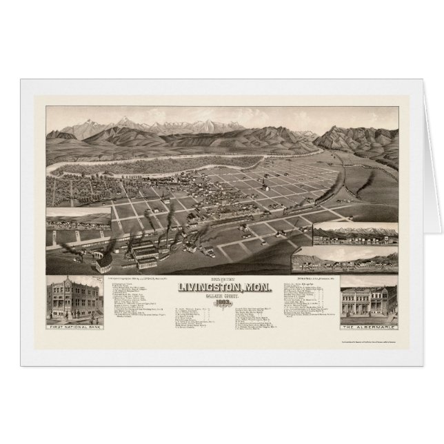 Livingston, MT Panoramic Map - 1884 (Front Horizontal)