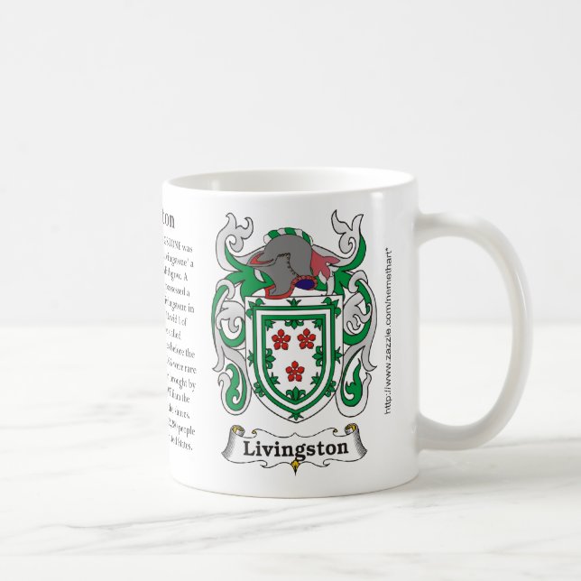 Livingston, the origin, meaning and the crest coffee mug (Right)
