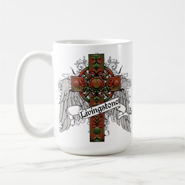 Livingstone Tartan Cross Coffee Mug (Left)