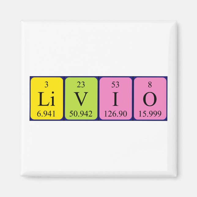 Livio periodic table name magnet (Front)