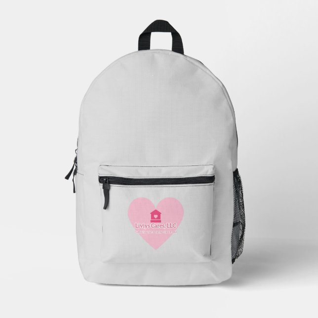 Liviys Cares Logo  Printed Backpack (Front)