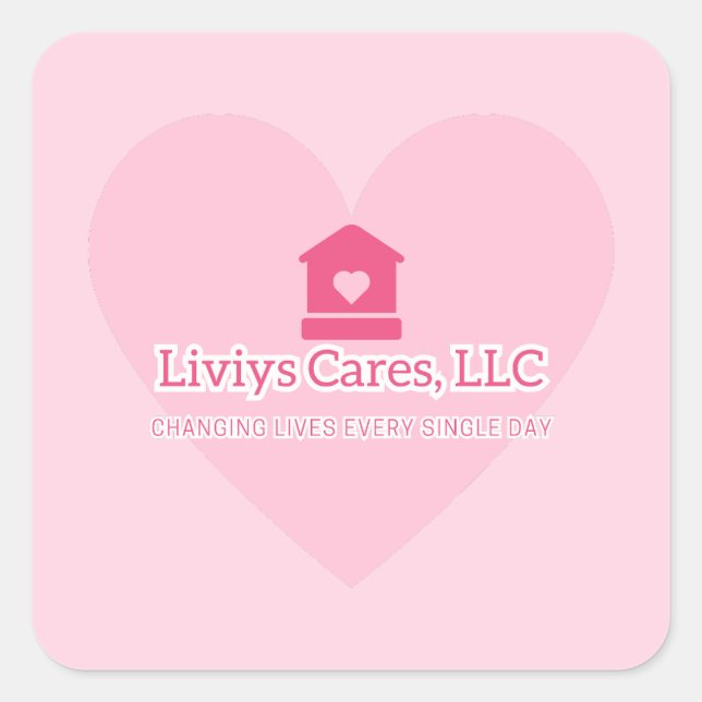 Liviys Cares Logo Square Sticker (Front)