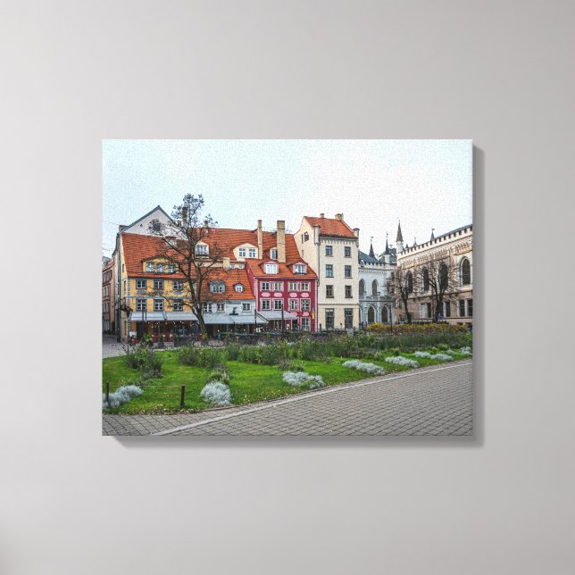 Livu square in Riga, Latvia Canvas Print (Front)