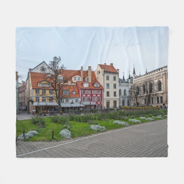 Livu square in Riga, Latvia Fleece Blanket (Front (Horizontal))