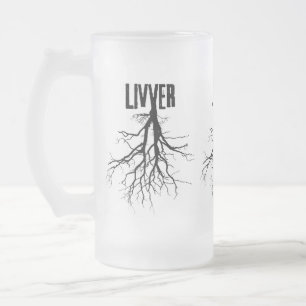 LIVVERFROST FROSTED GLASS BEER MUG