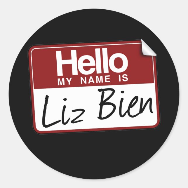 LIZ BIEN CLASSIC ROUND STICKER (Front)