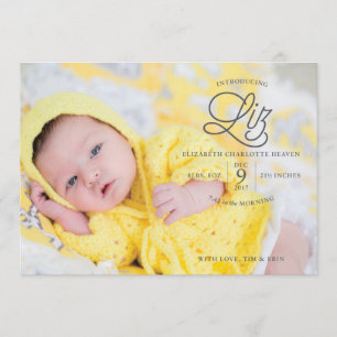 Liz Heaven Birth Announcement