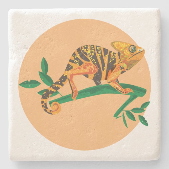 Lizard 3 Stone Coaster (Front)