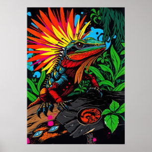 Lizard Amidst the Green Poster