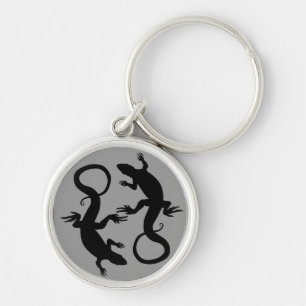 Lizard Art Keychain Cool Retro Reptile Art Gifts