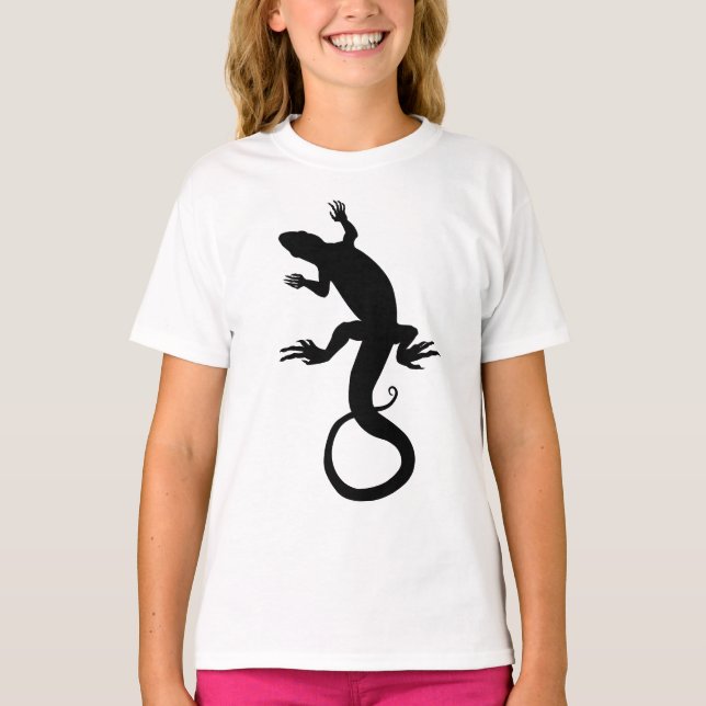 Lizard Art Kid's T-shirt Reptile Shirts Girl's Tee (Front)