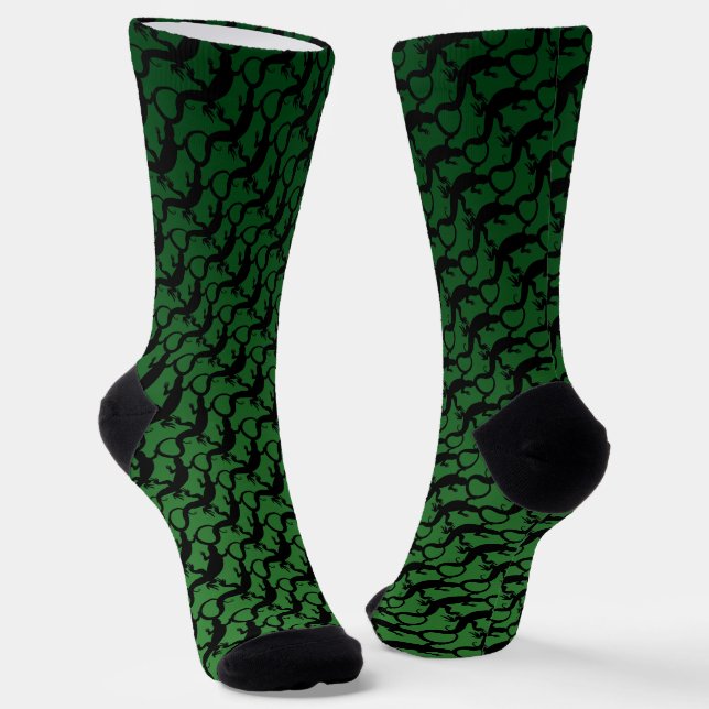 Lizard Art Socks Cool Reptile Socks Customize (Angled)