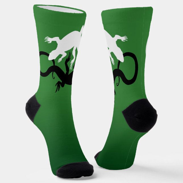 Lizard Art Socks Yin Yang Reptile Socks Custom (Angled)