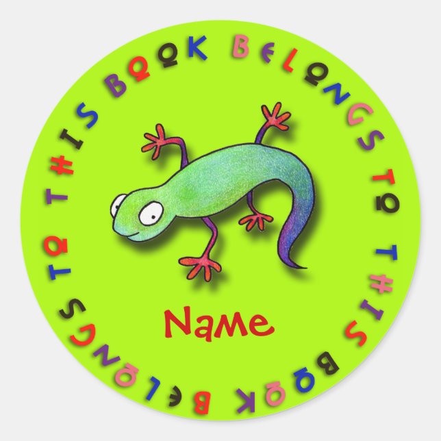 Lizard Back To School Stickers! Classic Round Sticker (Front)