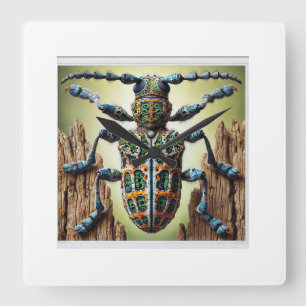 Lizard Beetle 020924IREF213 - Watercolor Square Wall Clock