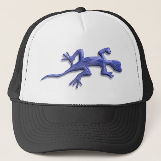 Lizard-blue glass trucker hat