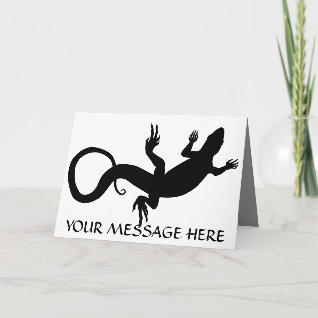Lizard Card Reptile Art Blank Greeting Card Custom (Front)