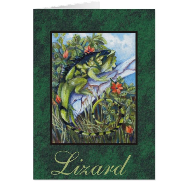 Lizard card with moss (Front)