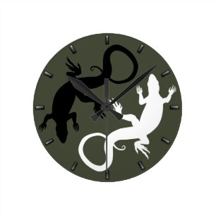 Lizard Clock Cute Reptile Art Lizard Wall Clock