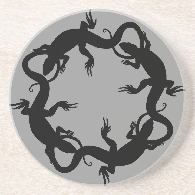Lizard Coasters Reptile Art Decor Lizard Gifts (Front)