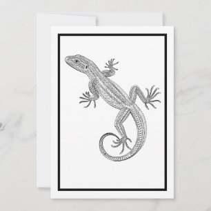 Lizard Colouring Card, Friendship Card
