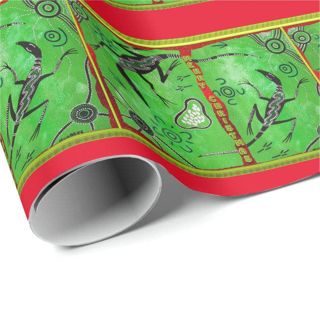 Lizard Dreaming Christmas Wrapping Paper (Roll Corner)